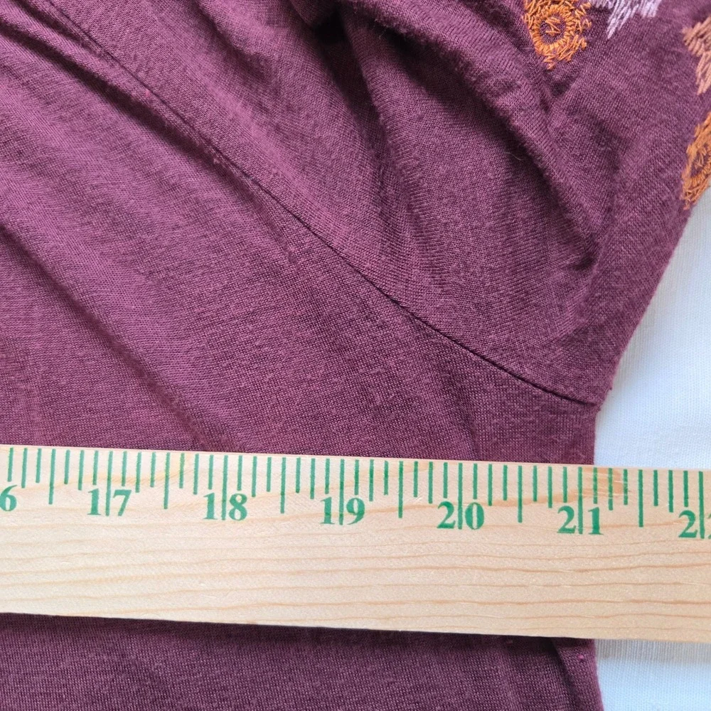 Womens M Embroidered Cottagecore Boho Prairie‎ Raw Hem  Hippie Festival Shirt - Picture 9 of 11